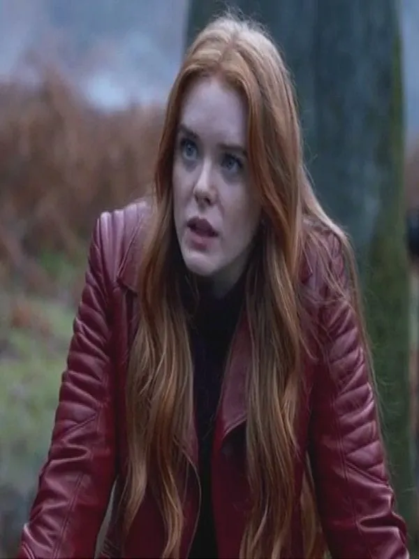Abigail Cowen Red Leather Jacket