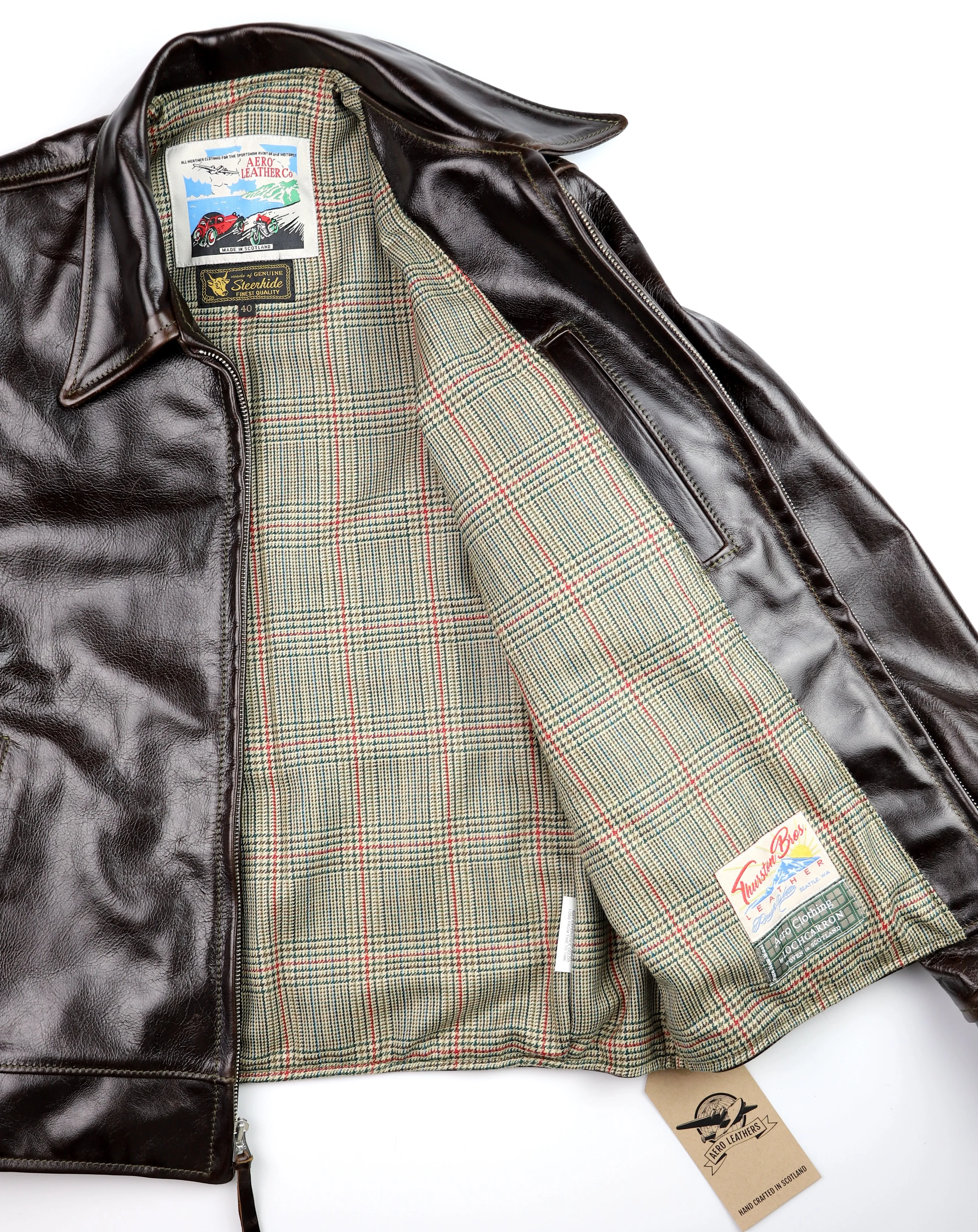 Aero Premier Highwayman, sz 40, Dark Hickory Vancouver Cowhide