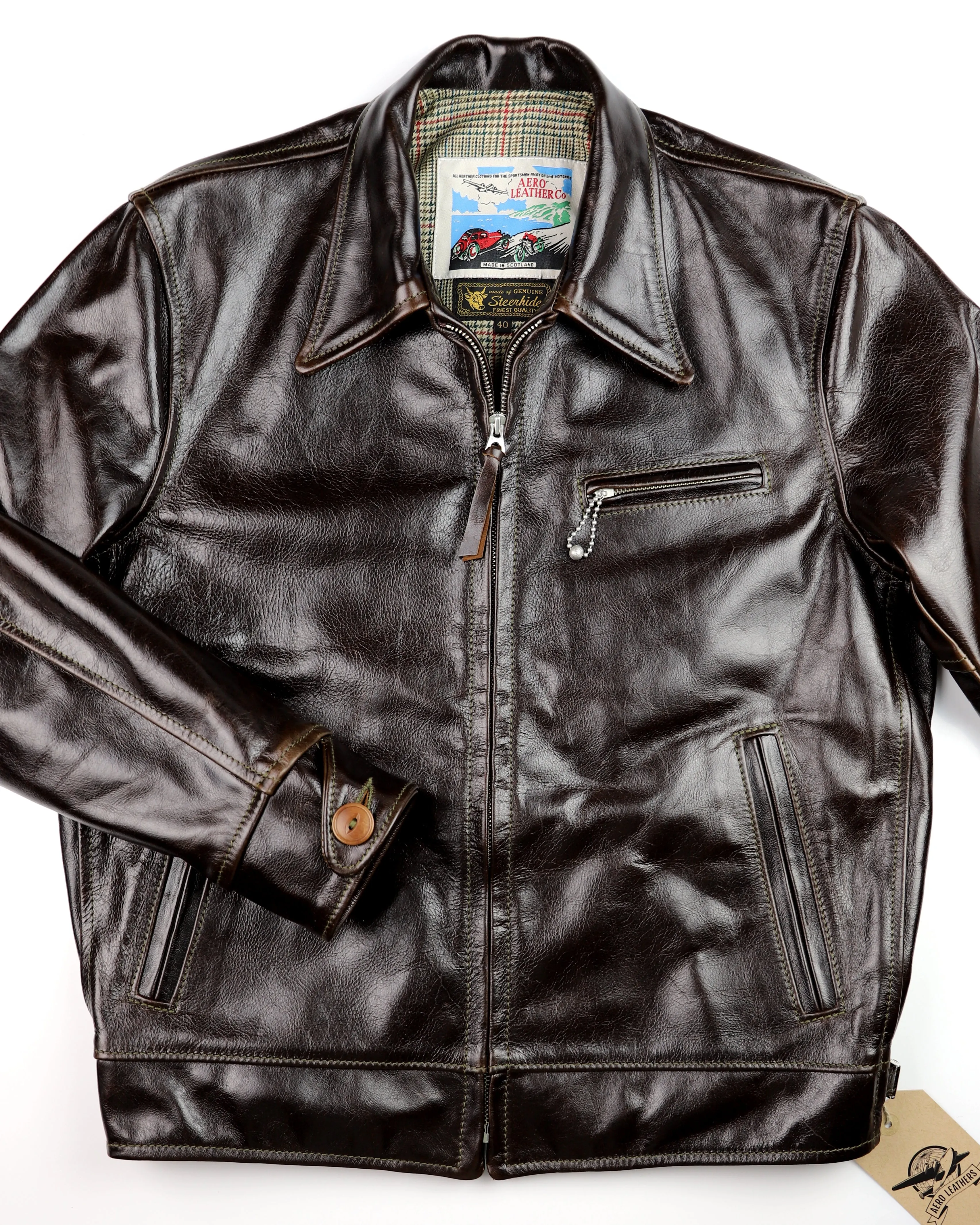 Aero Premier Highwayman, sz 40, Dark Hickory Vancouver Cowhide