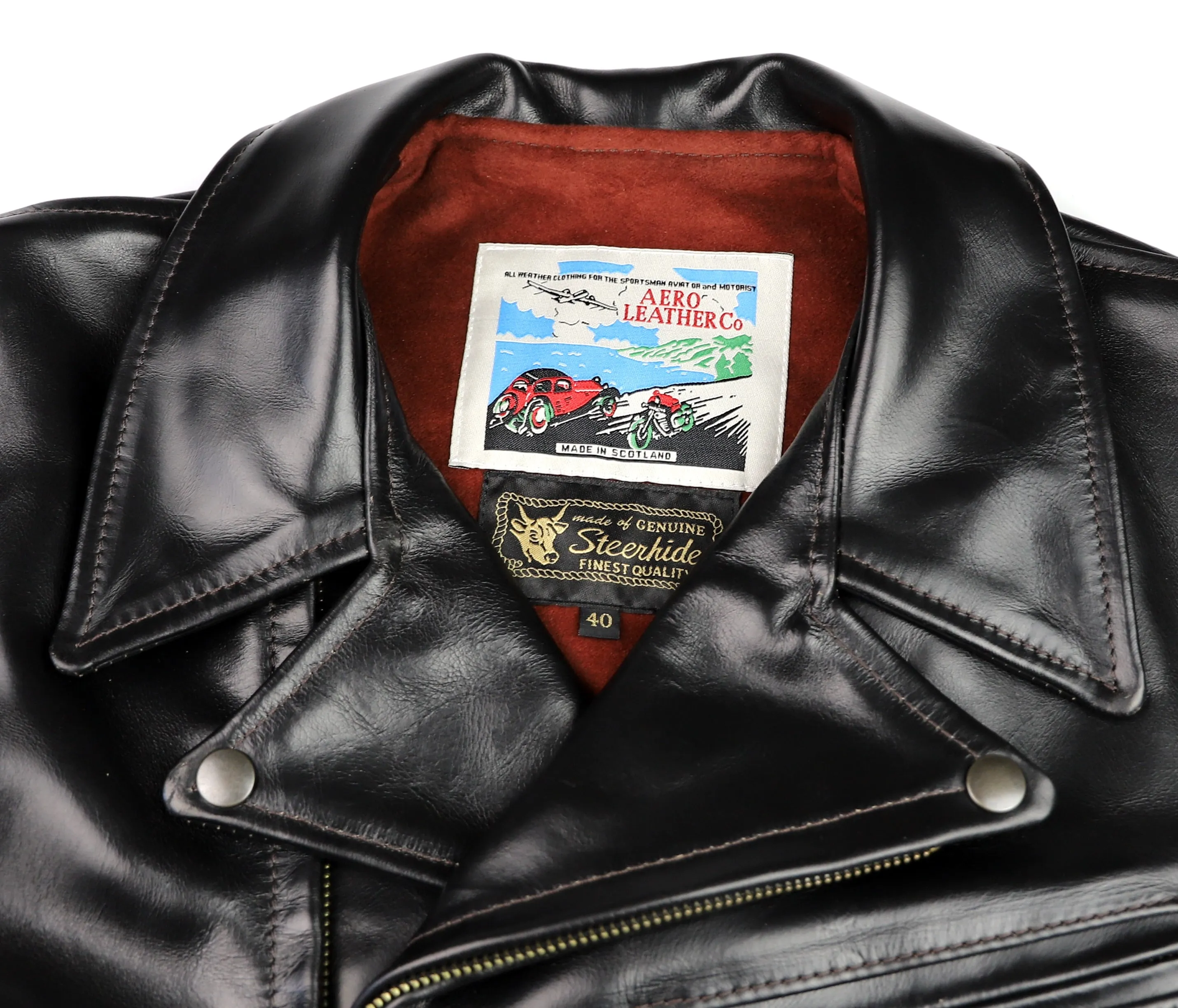 Aero Three-Pocket Ridley, size 40, Black CXL Steerhide