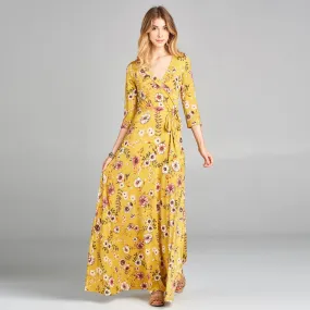 All About Anemones Venechia Maxi Wrap Dress