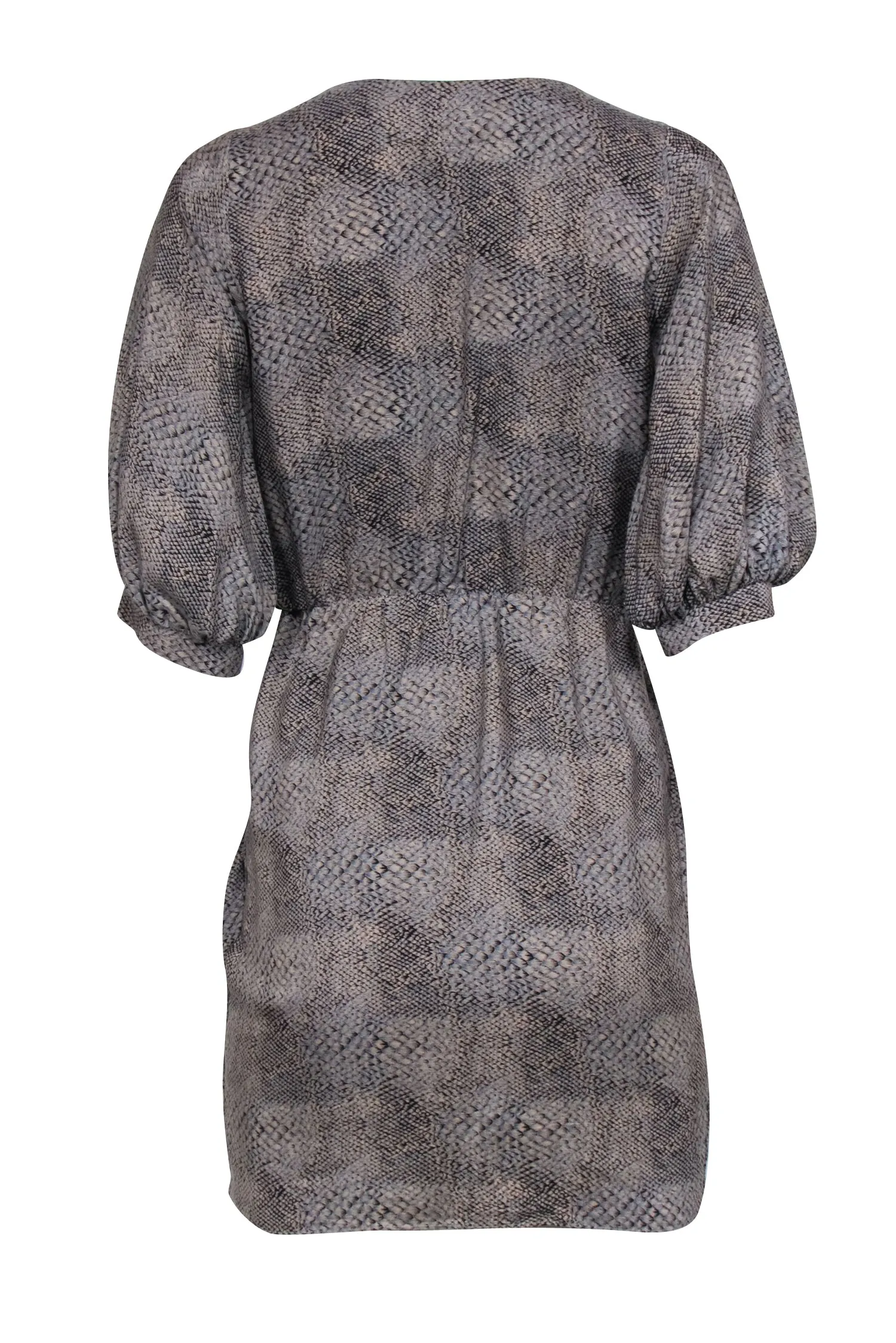 Amanda Uprichard - Grey & Tan Snake Print Silk Dress Sz S