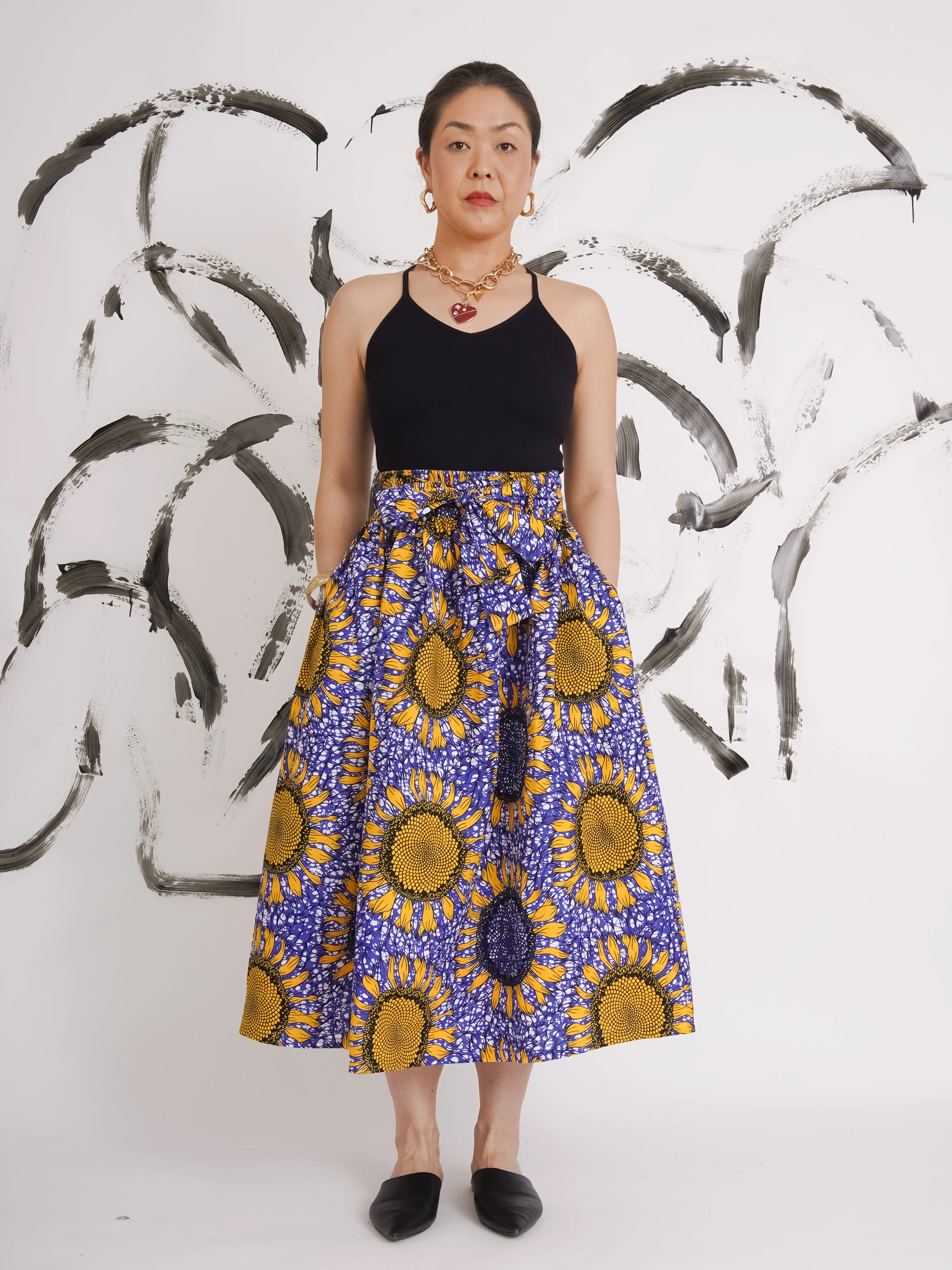 Amelie Cotton Midi Skirt