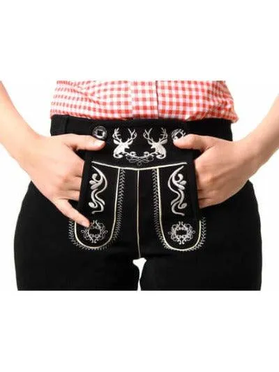Bavarian Black Lederhosen Ladies Betty