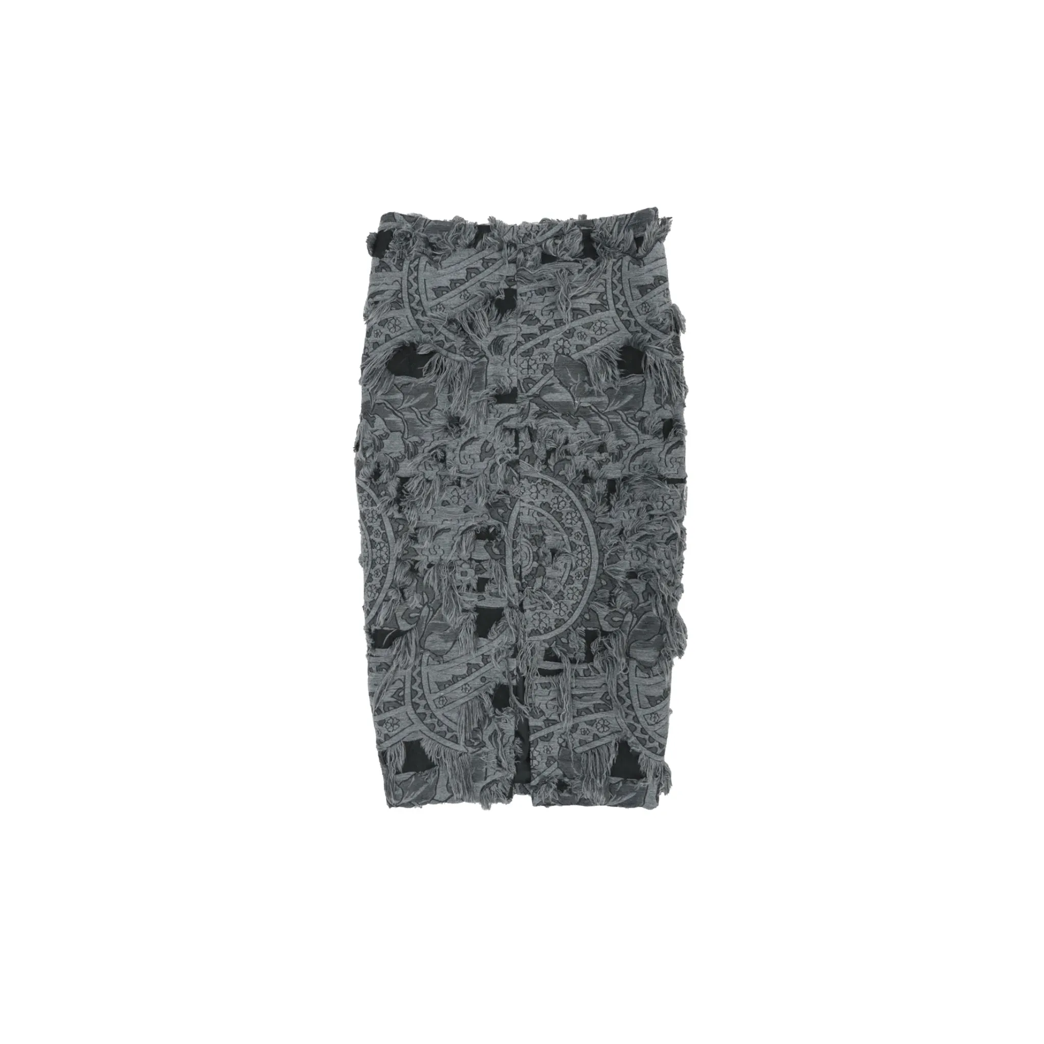 Brushed Jacquard Midi-skirt in Black