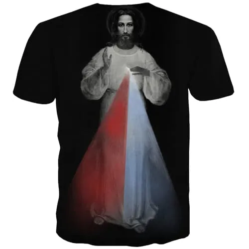 Christian T-shirt Men Jesus Tshirt Anime Peace Tshirt Printed Leisure Tshirts Casual Black Tshirts Novelty Short Sleeve T shirts