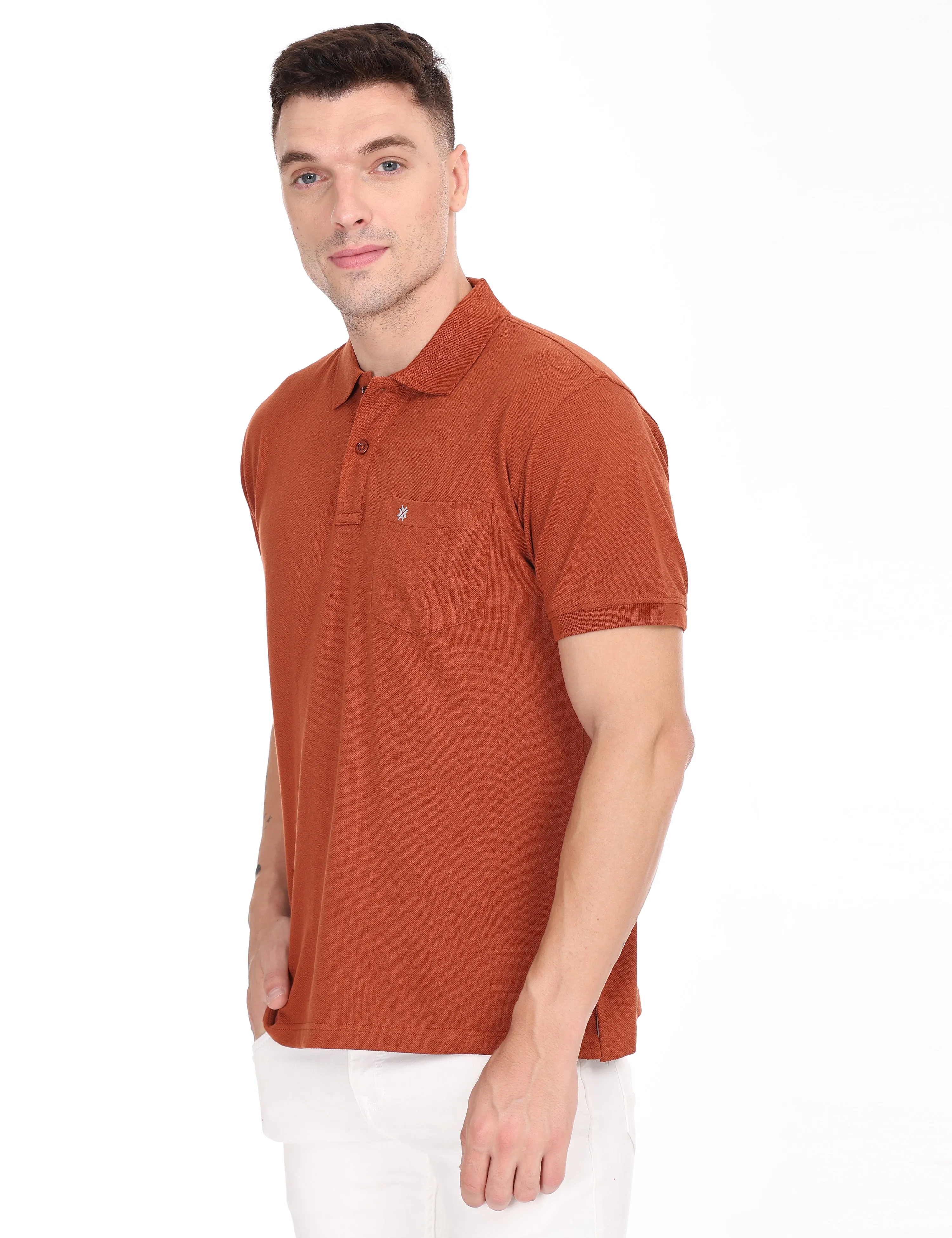 Coral Mustard Colour T-shirt - 7006