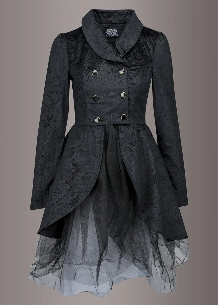 Dark Rose Victorian Steampunk Jacket with Tulle