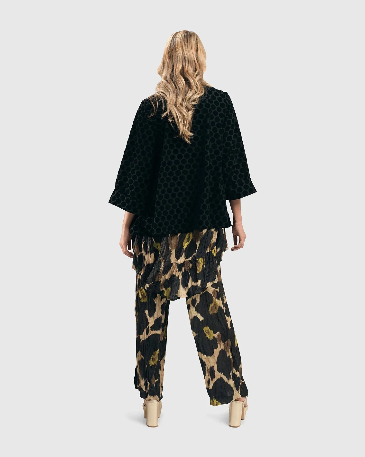 Dot Flocked Swing Jacket, Black