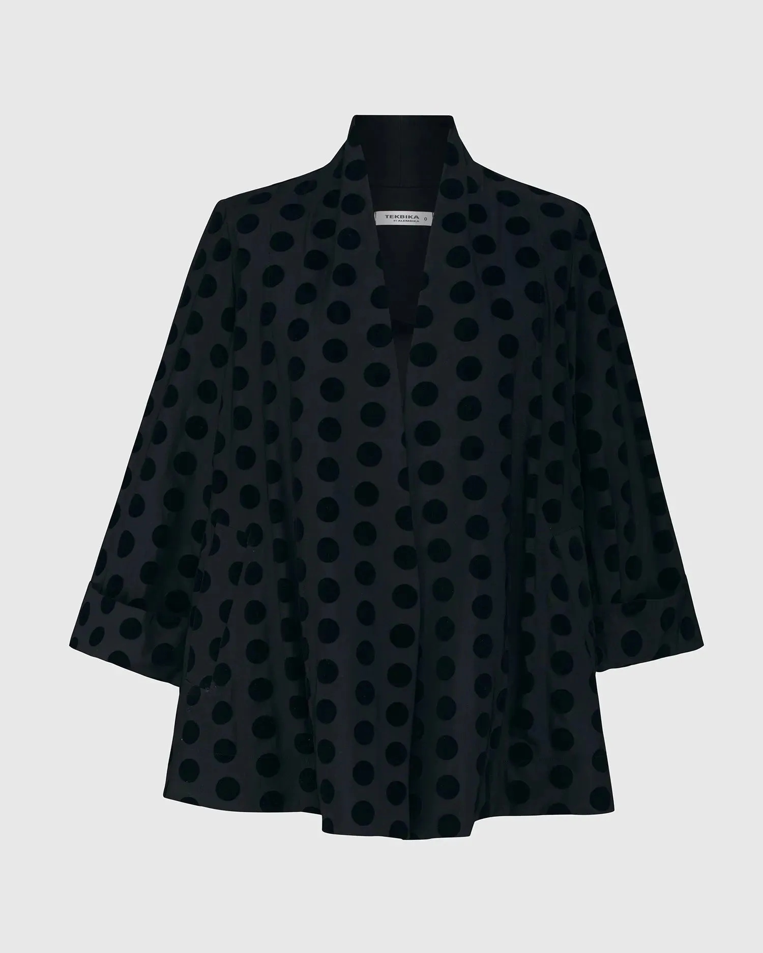Dot Flocked Swing Jacket, Black