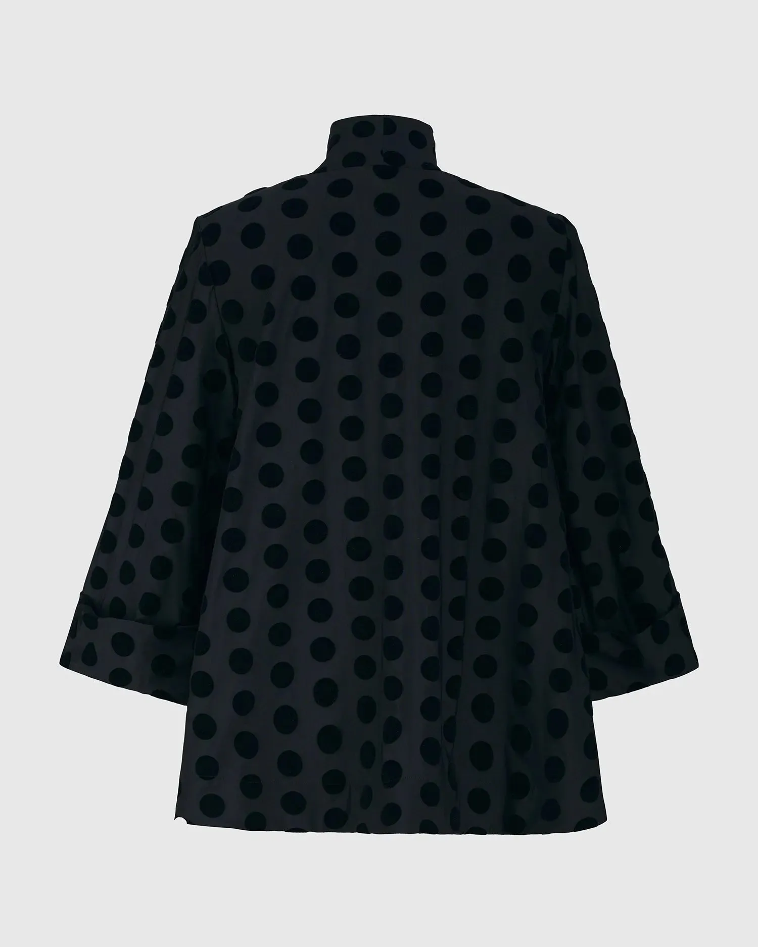 Dot Flocked Swing Jacket, Black