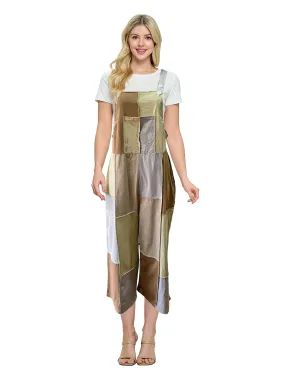 Earthy Overall Patchwork Midi