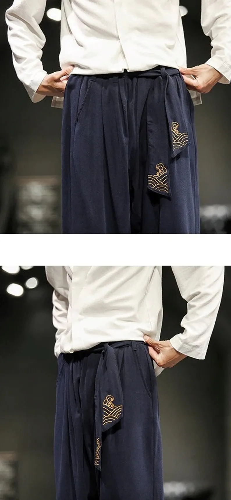 Embroidered Baggy Harem Pants