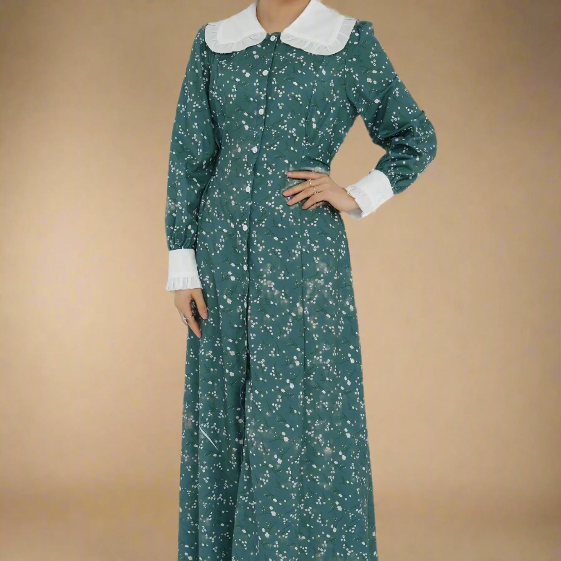 Evergreen Bloom- Modest summer dress