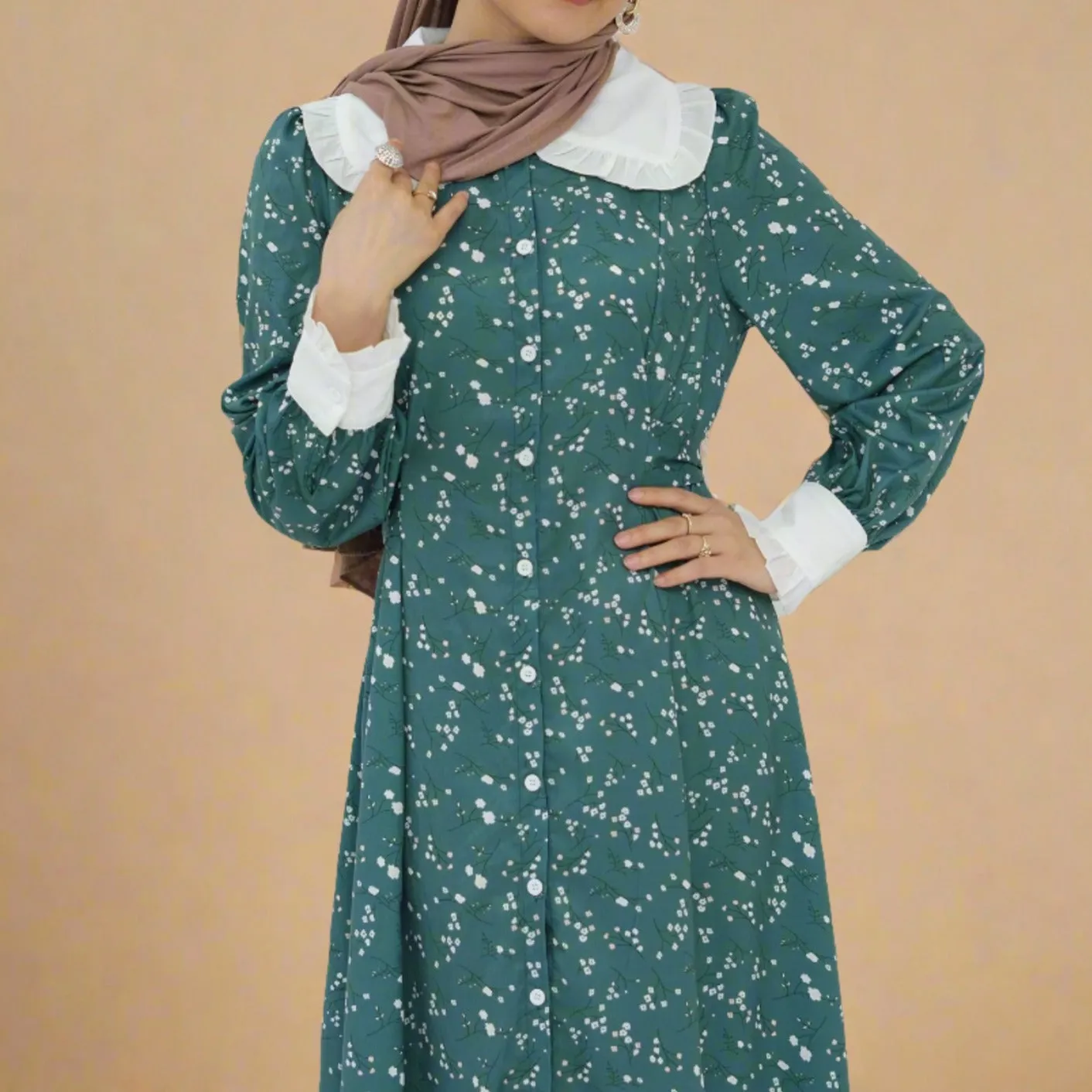 Evergreen Bloom- Modest summer dress