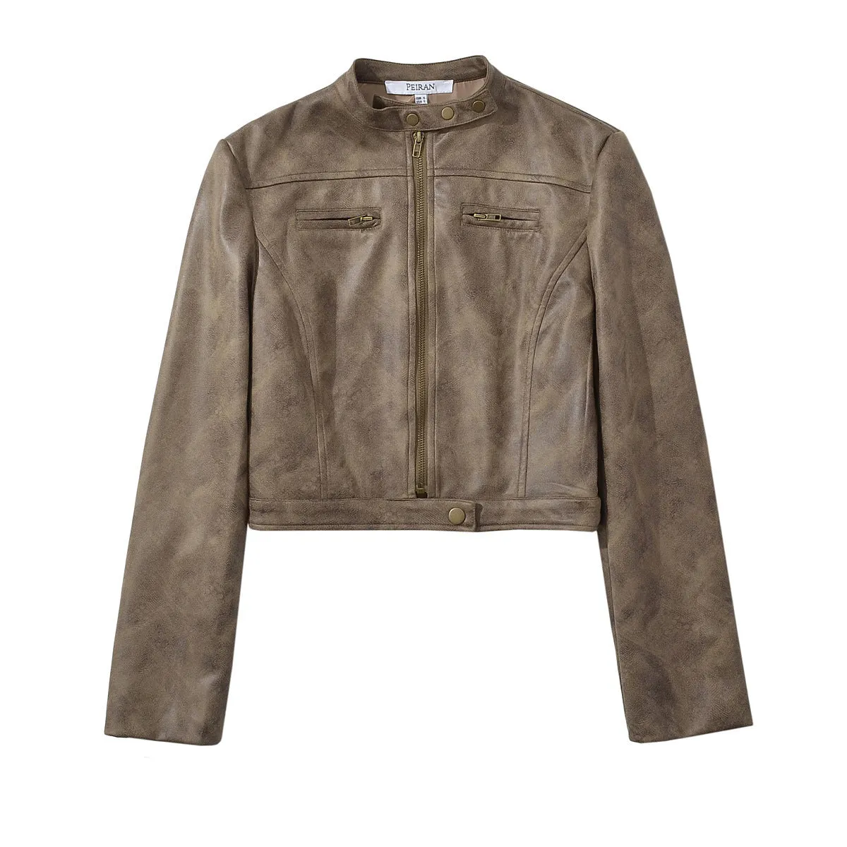 Fashionkova karen dress to impress Retro Distressed Short Jacket for Women Early Autumn New Hot Girl Slim Stand Collar Suede Motorcycle Jacket
