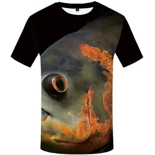 Fish T shirts Men Animal Shirt Print Tropical T shirts Funny Ocean Tshirt Printed Gothic Tshirts Cool Short Sleeve Hip hop