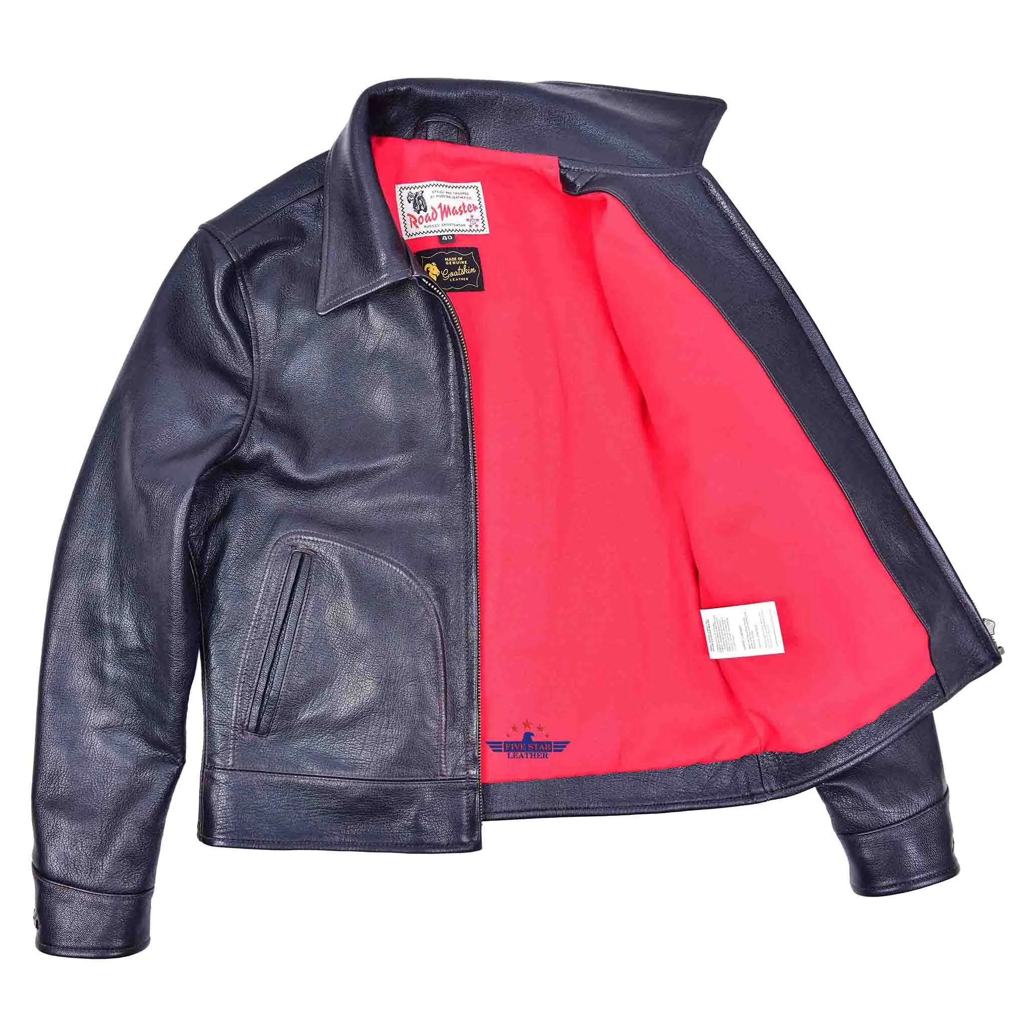 FIVESTAR LEATHER ROAD MASTER RIDER'S JACKET MEN BLACK