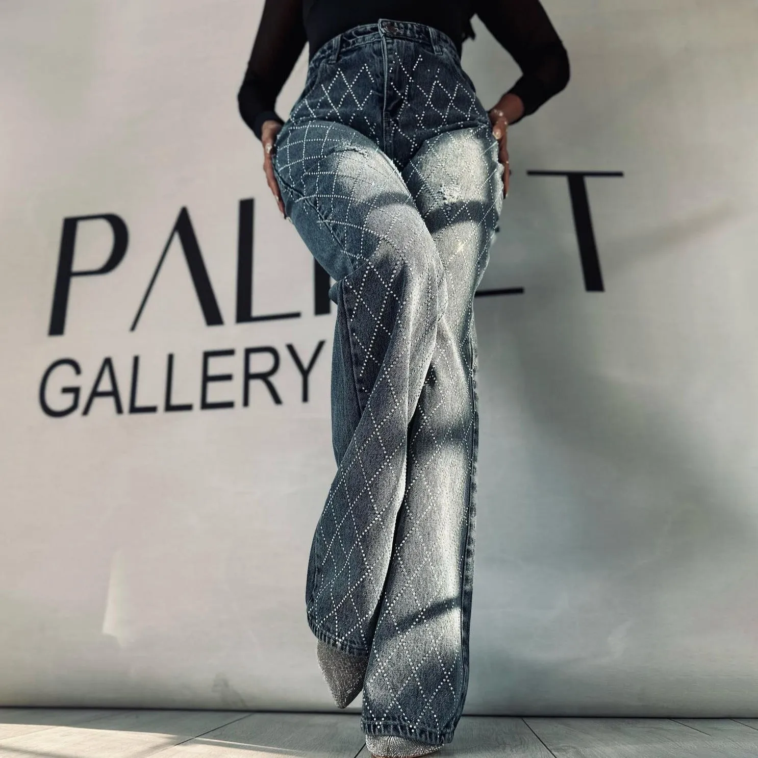 Girlary-shop barn jacket outfits Hot Girl Low Waist Mesh Diamond-Embedded Micro-Pull Denim Trousers Street Style Trendy Slimming All-Match Jeans for Women