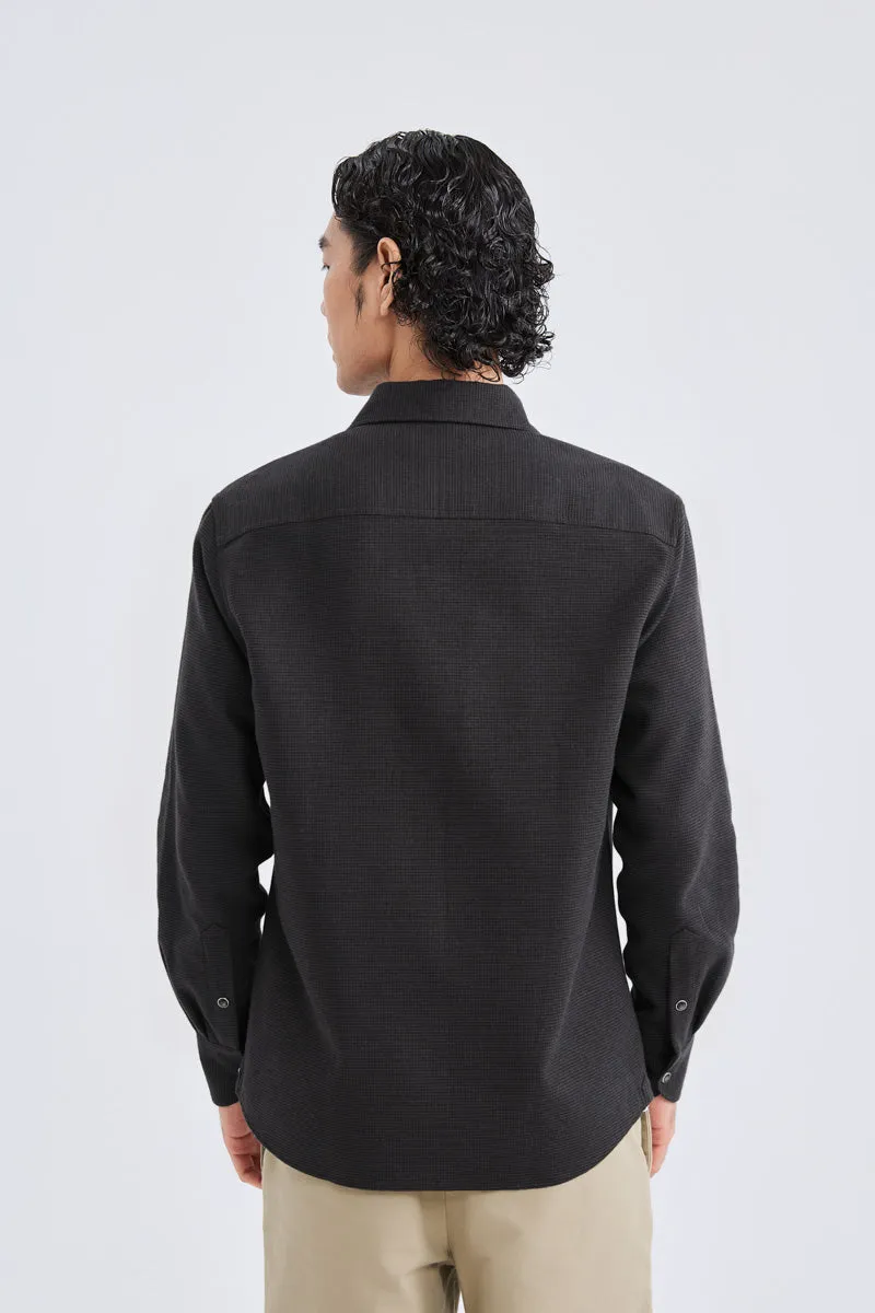 HeatGuard Casual Shirt Jacket | Brown Semi Plain 6098NZ
