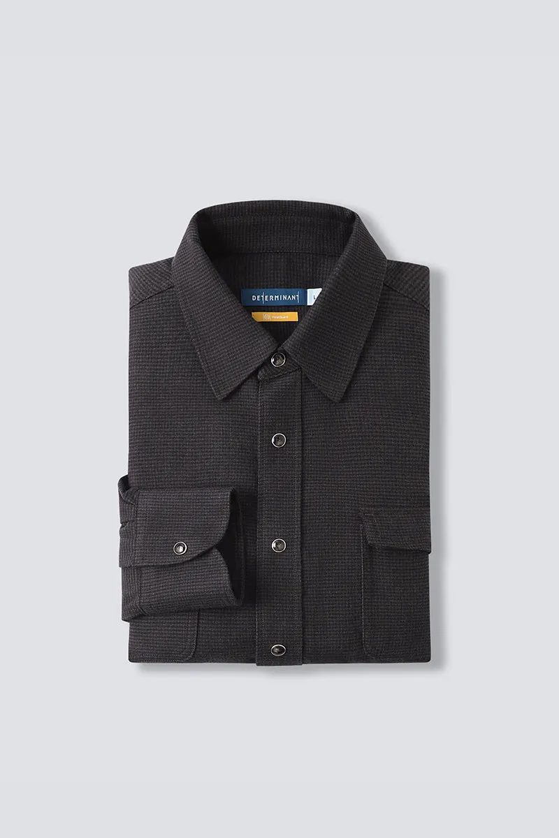 HeatGuard Casual Shirt Jacket | Brown Semi Plain 6098NZ