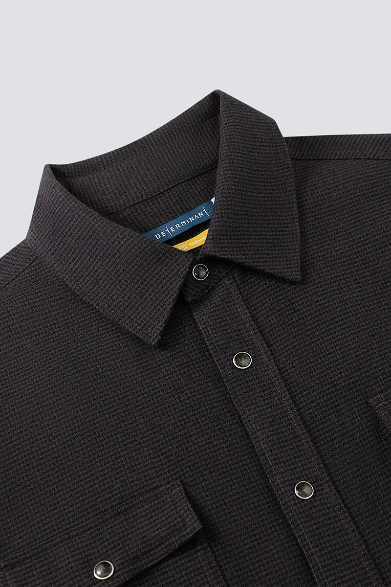 HeatGuard Casual Shirt Jacket | Brown Semi Plain 6098NZ