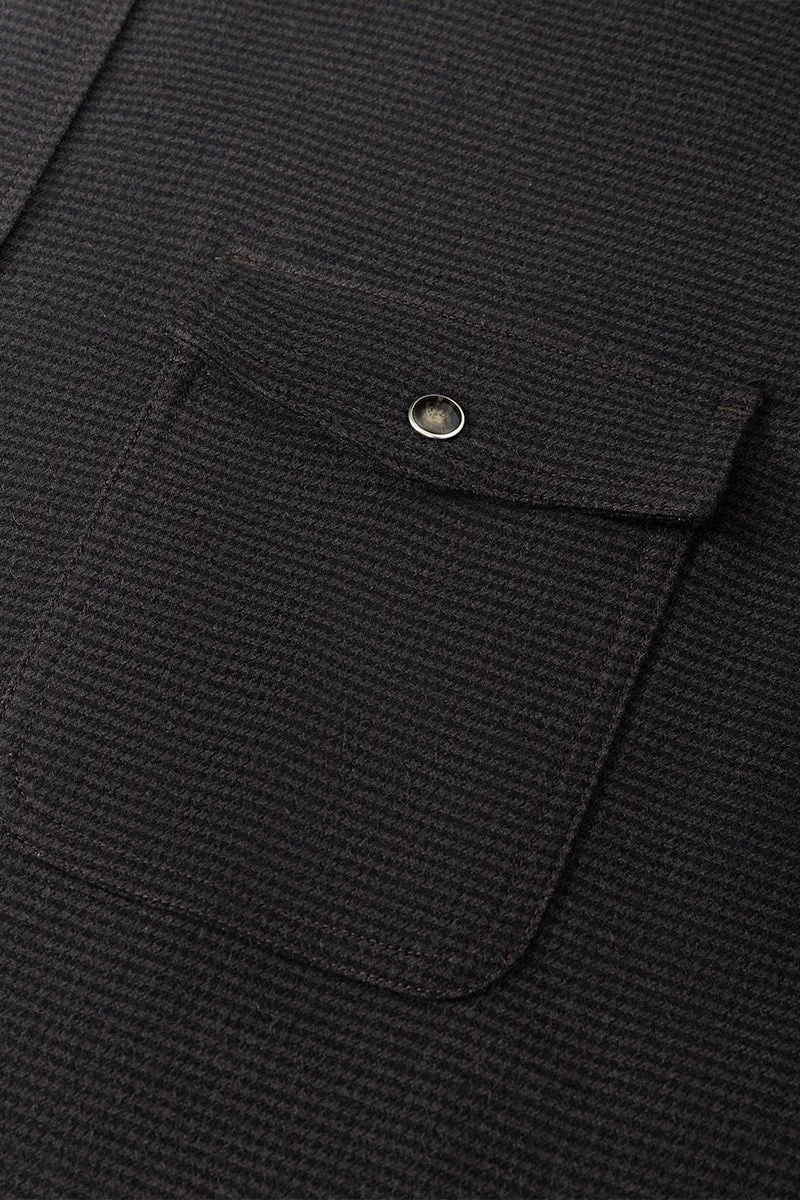 HeatGuard Casual Shirt Jacket | Brown Semi Plain 6098NZ