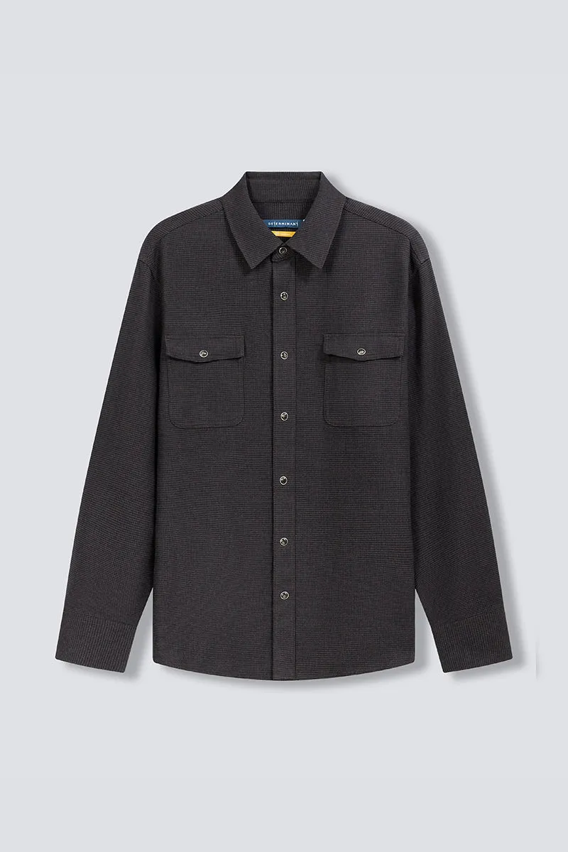 HeatGuard Casual Shirt Jacket | Brown Semi Plain 6098NZ