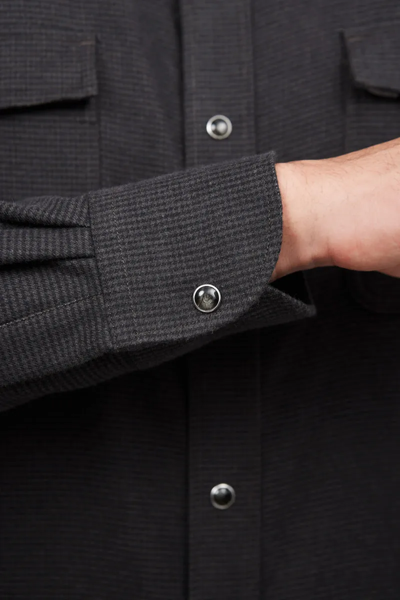 HeatGuard Casual Shirt Jacket | Brown Semi Plain 6098NZ