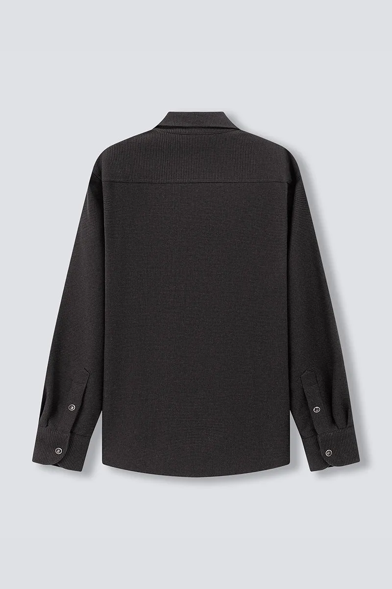 HeatGuard Casual Shirt Jacket | Brown Semi Plain 6098NZ