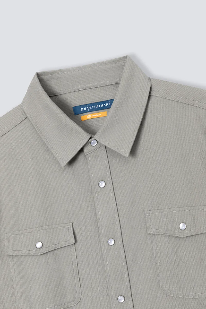 HeatGuard Casual Shirt Jacket | Khaki Semi Plain 6100NZ