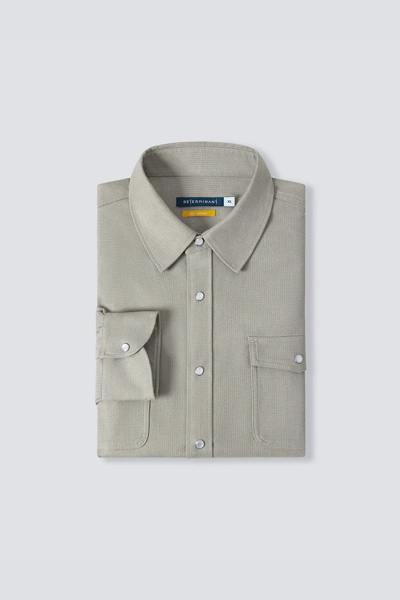HeatGuard Casual Shirt Jacket | Khaki Semi Plain 6100NZ