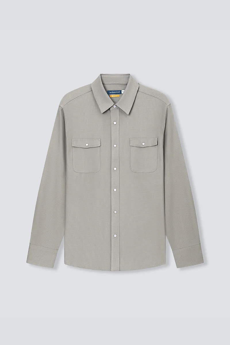 HeatGuard Casual Shirt Jacket | Khaki Semi Plain 6100NZ