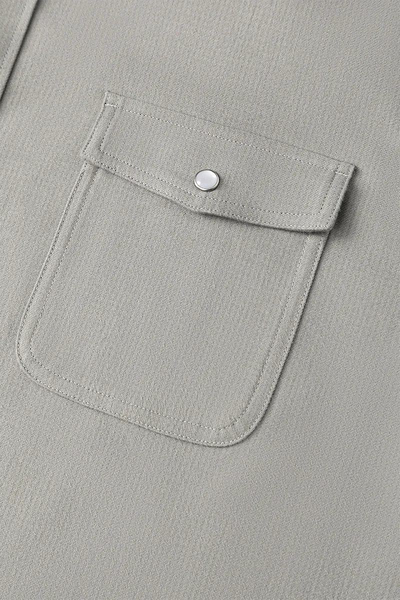 HeatGuard Casual Shirt Jacket | Khaki Semi Plain 6100NZ