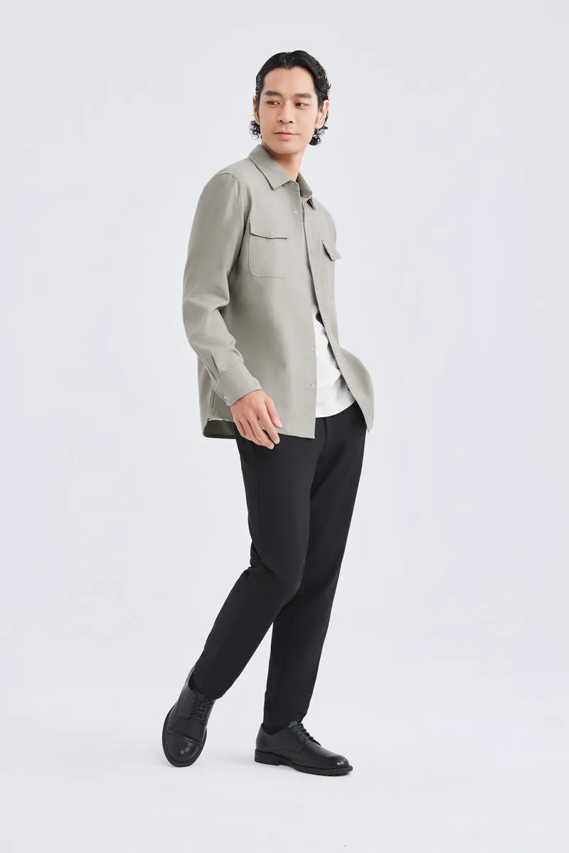 HeatGuard Casual Shirt Jacket | Khaki Semi Plain 6100NZ