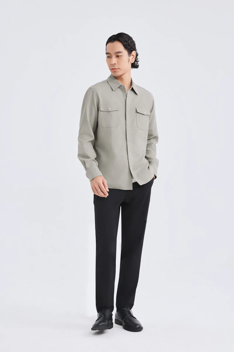HeatGuard Casual Shirt Jacket | Khaki Semi Plain 6100NZ