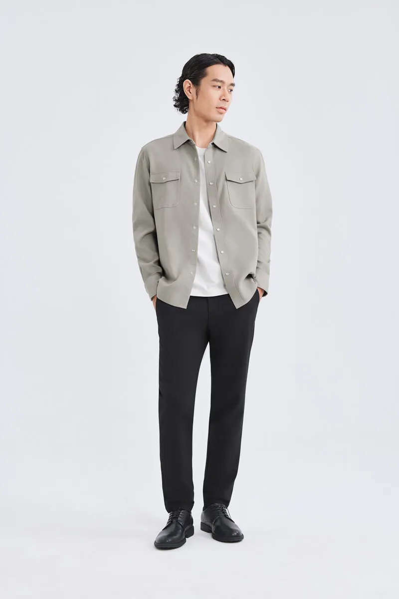 HeatGuard Casual Shirt Jacket | Khaki Semi Plain 6100NZ