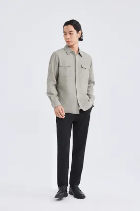 HeatGuard Casual Shirt Jacket | Khaki Semi Plain 6100NZ