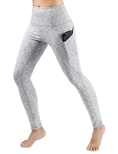 High Waist Out Pocket Yoga Pants Tummy Control Workout Running  Leggings Black