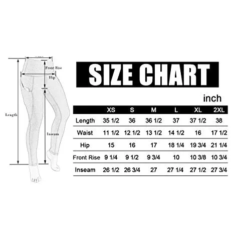 High Waist Out Pocket Yoga Pants Tummy Control Workout Running  Leggings Black