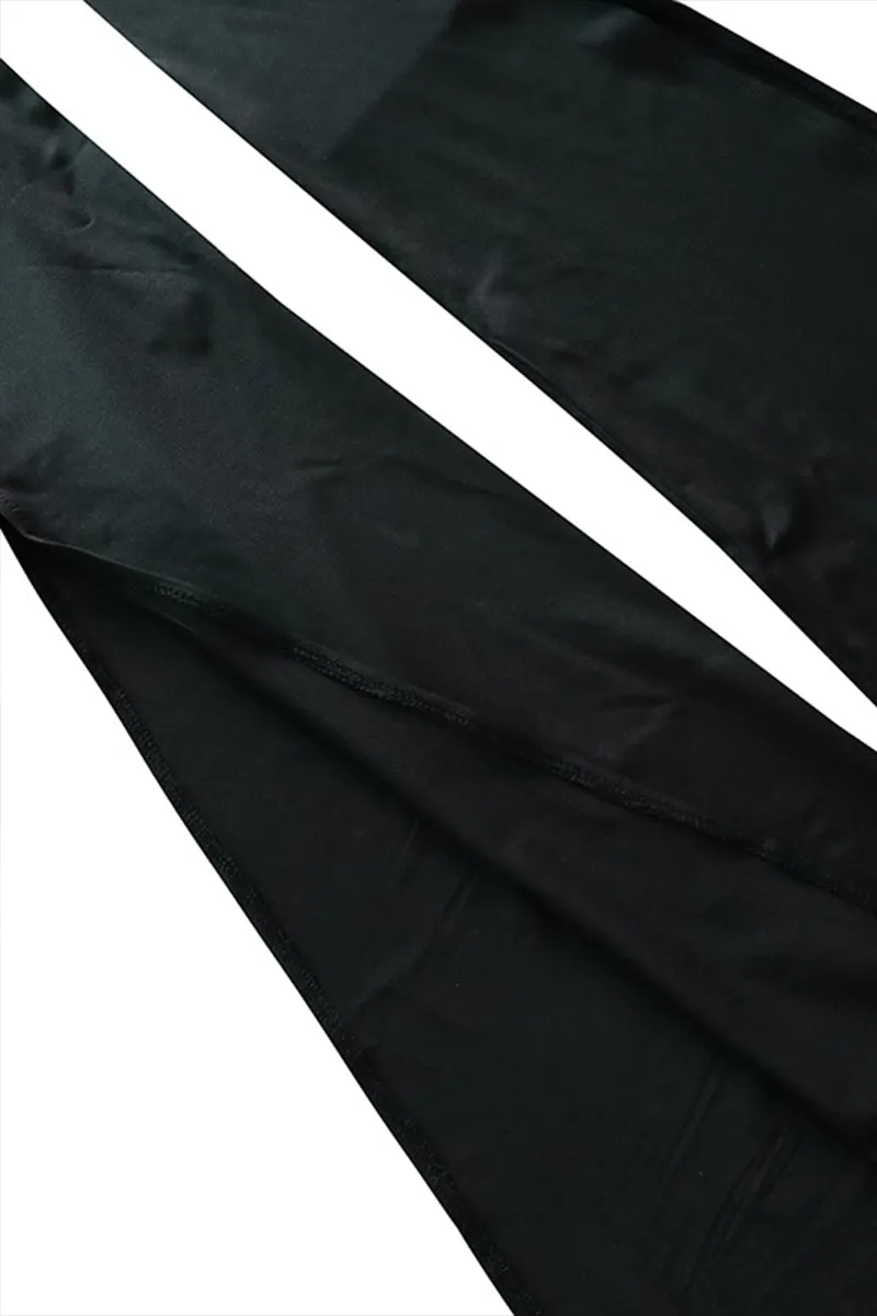 HJO3069 Solid Slit Pants Jumpsuit