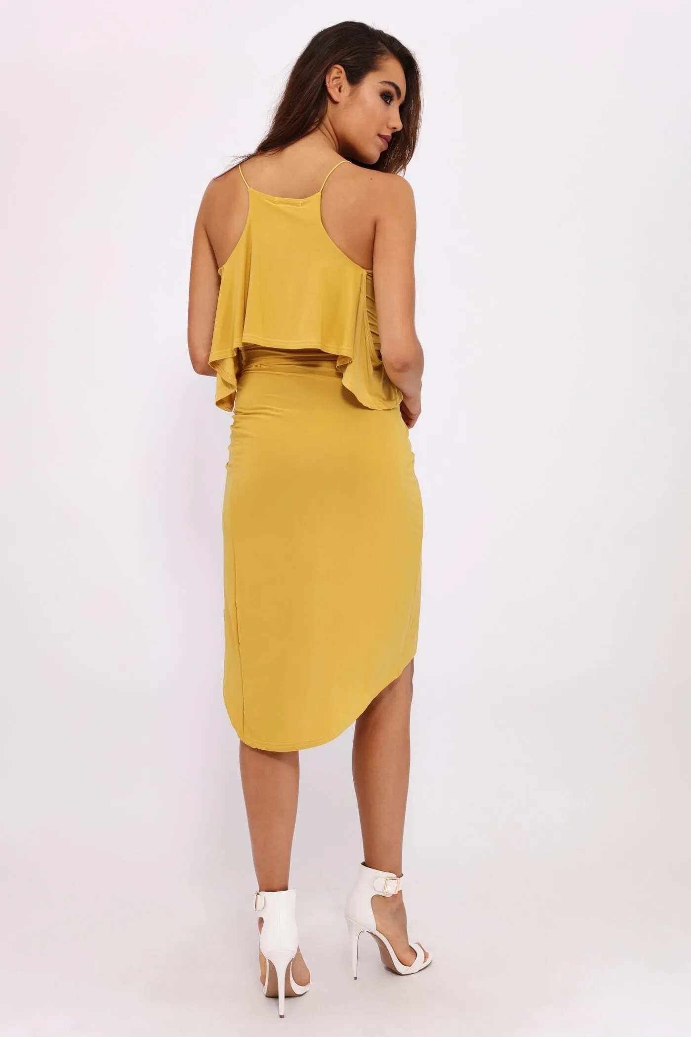 Honeydew Frill Wrap Mini Dress