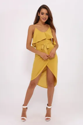 Honeydew Frill Wrap Mini Dress