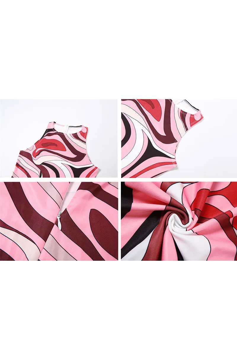 JC869 Graphic Sleeveless Jumpsuit