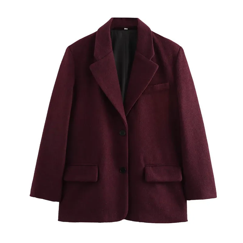 Joskaa winter outfits men 2024 Autumn Suit Jacket with Shoulder Pad Casual Women's Jacket