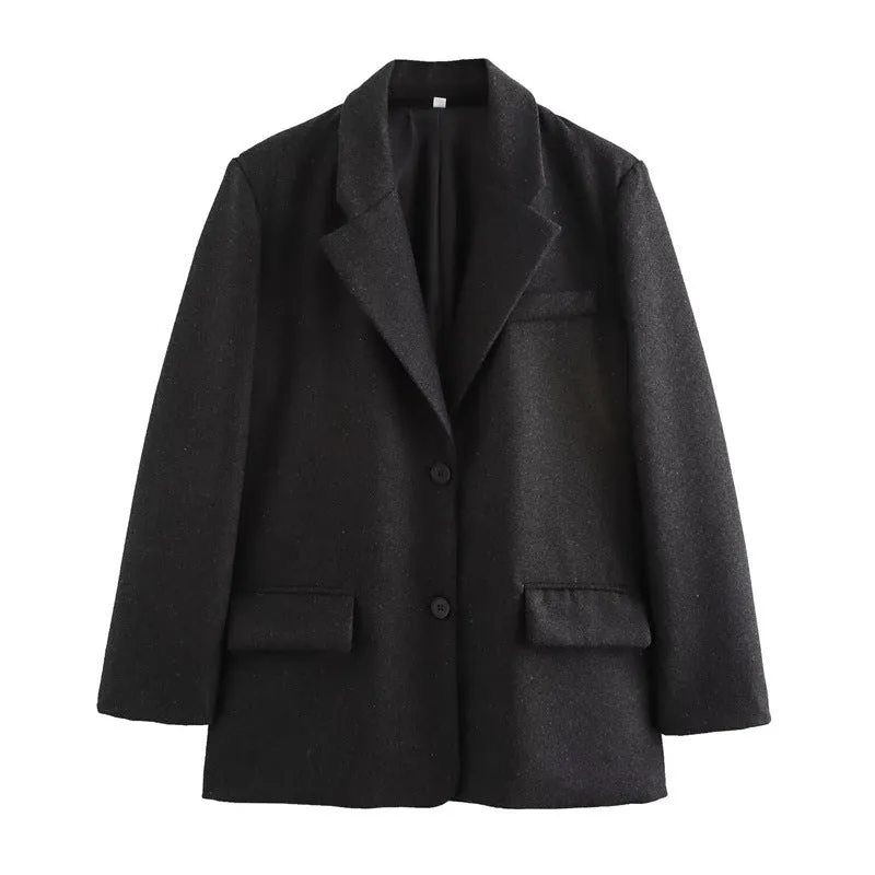Joskaa winter outfits men 2024 Autumn Suit Jacket with Shoulder Pad Casual Women's Jacket