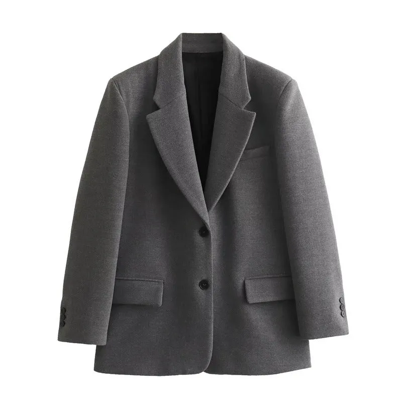 Joskaa winter outfits men 2024 Autumn Suit Jacket with Shoulder Pad Casual Women's Jacket