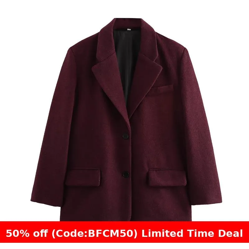 Joskaa winter outfits men 2024 Autumn Suit Jacket with Shoulder Pad Casual Women's Jacket