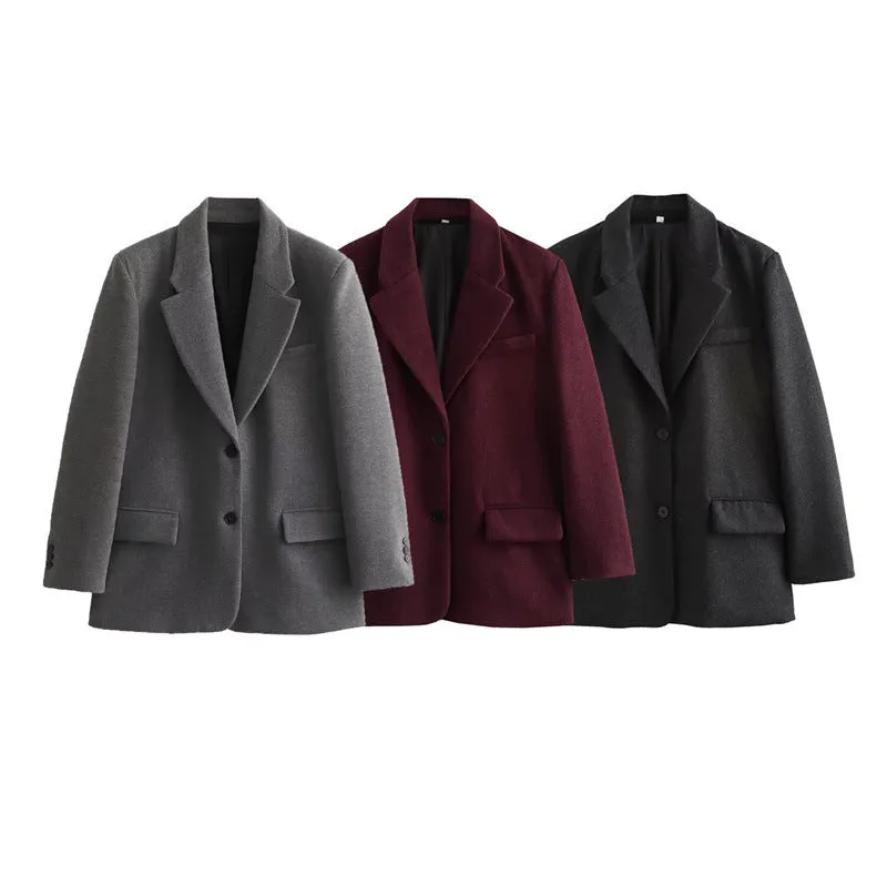 Joskaa winter outfits men 2024 Autumn Suit Jacket with Shoulder Pad Casual Women's Jacket