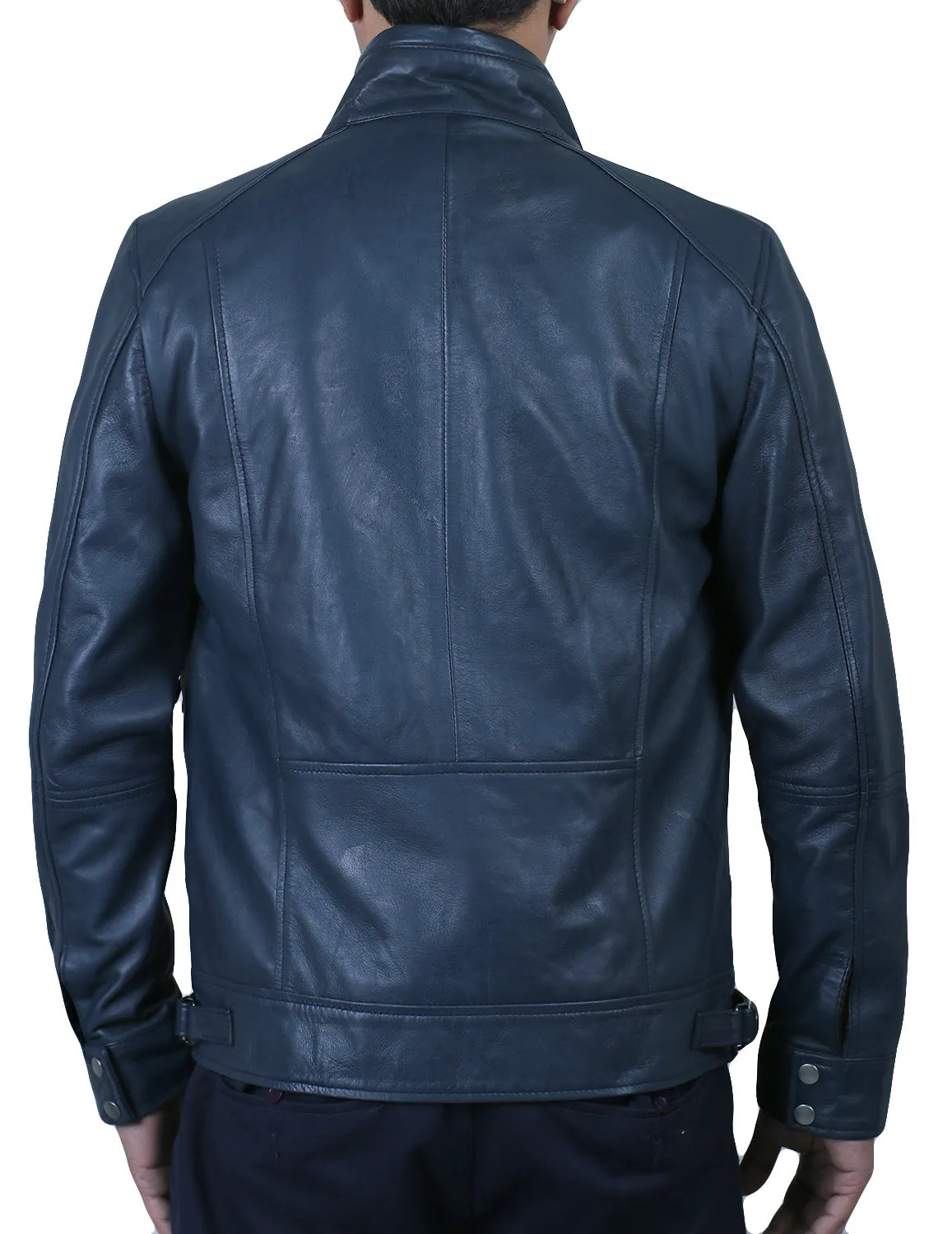 Leather Jackets Hub Mens Genuine Lambskin Leather Jacket (Black, Classic Jacket) - 1501196
